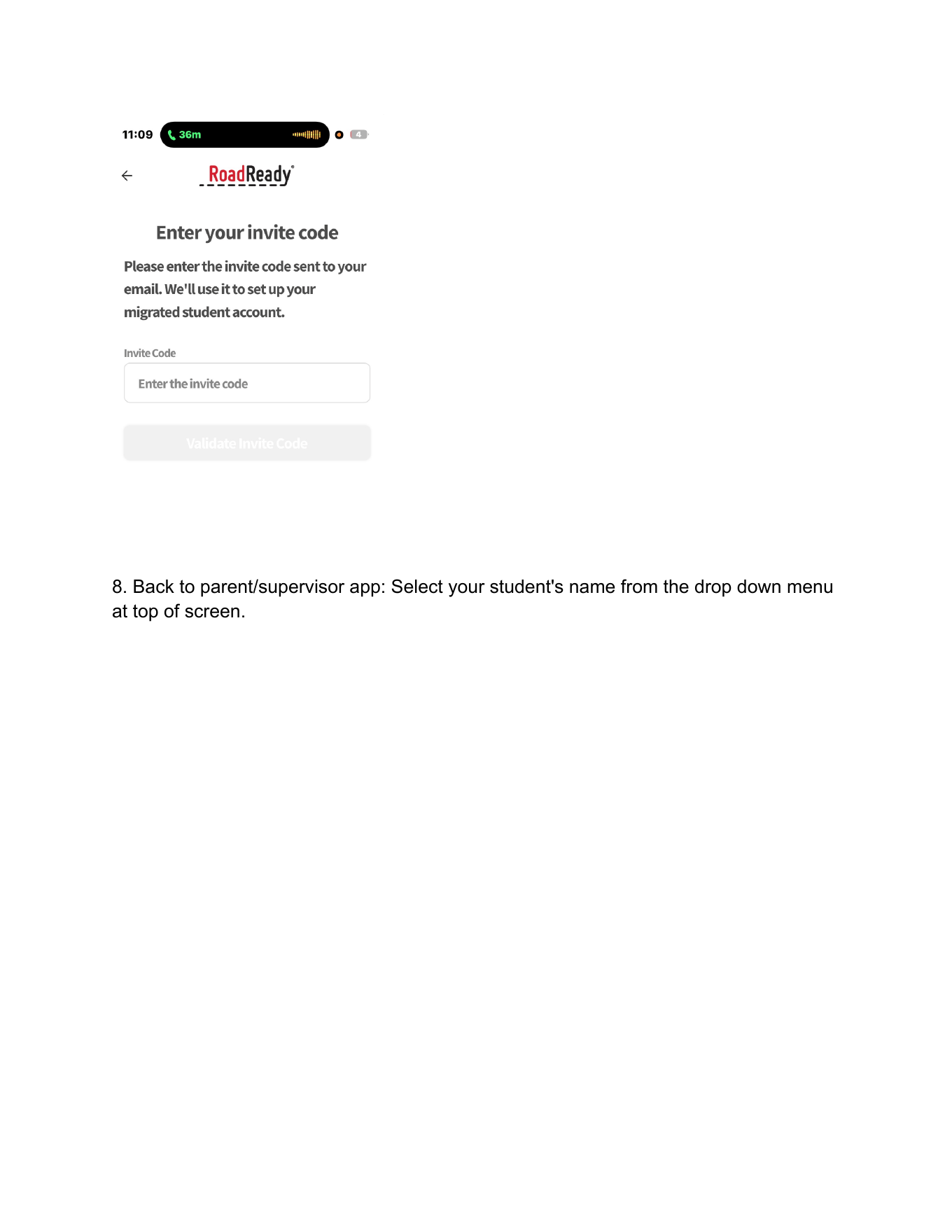 Restoring Your RoadReady Account instructions page 4
