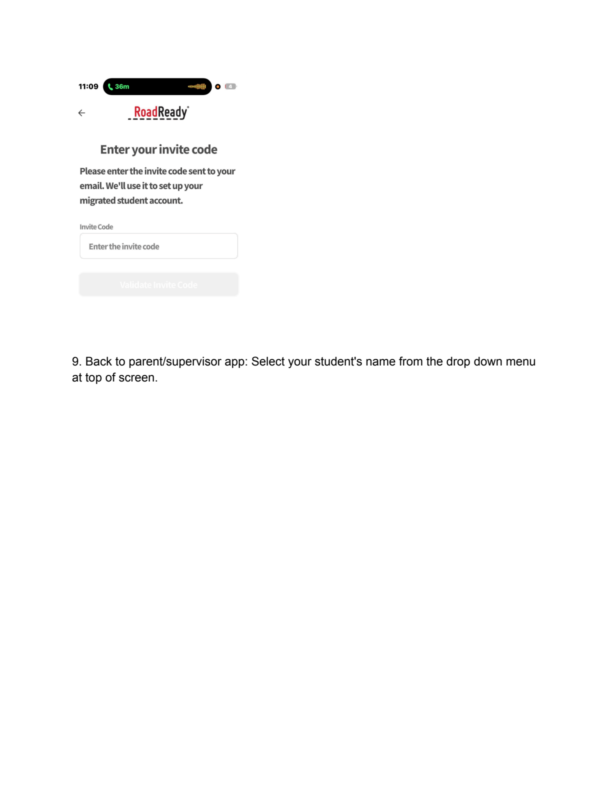 Restoring Your RoadReady Account instructions page 4